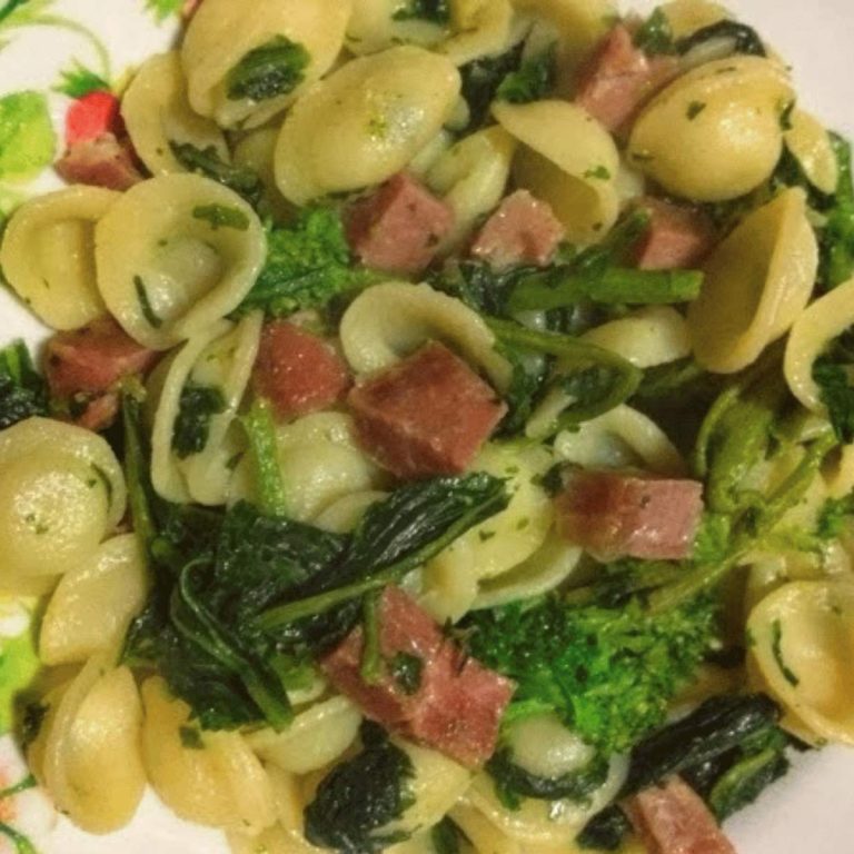 orecchiette cima di rapa e prosciutto crudo